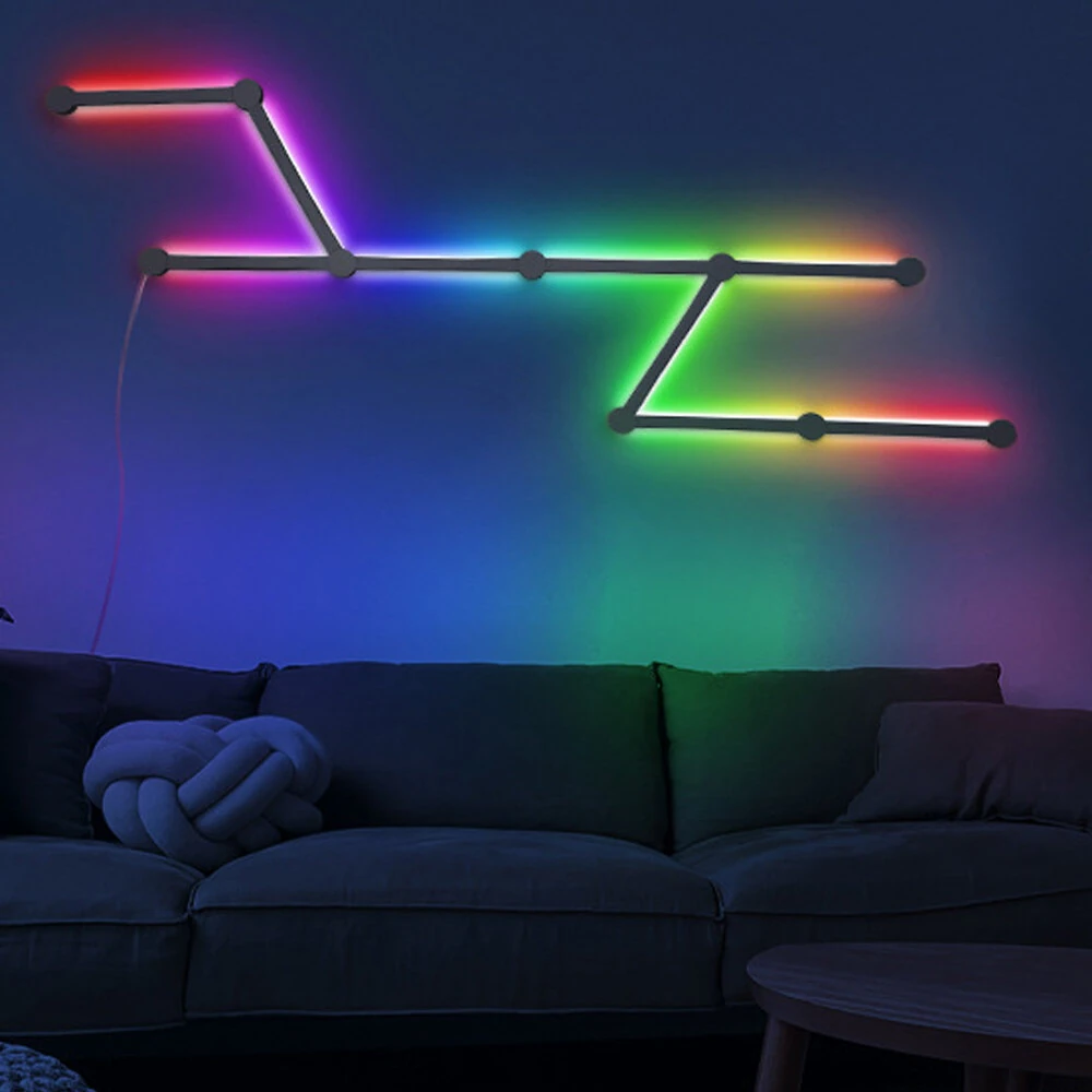 BLITZWILL DIY Splicing Light Bars RGBIC LED Tuya WiFi Smart Control Music Sync Works With Alexa & Google Assistant for Game Room/Bedroom Decor (image for) BLITZWILL DIY Splicing Light Bars RGBIC LED Tuya WiFi Smart Control Music Sync Works With Alexa & Google Assistant for Game Room/Bedroom Decor